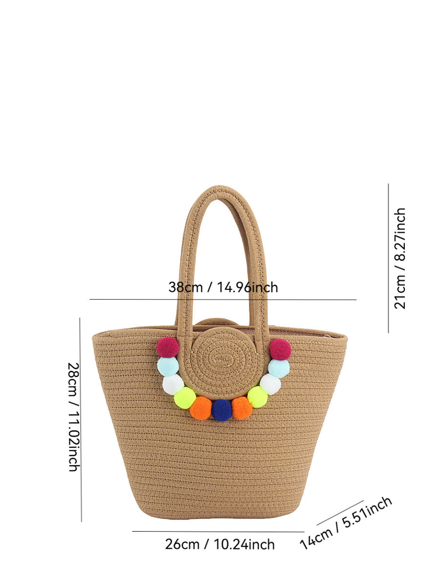 Fashion Women Pendant Shoulder Bag Ball Colorful Cotton FashionChic