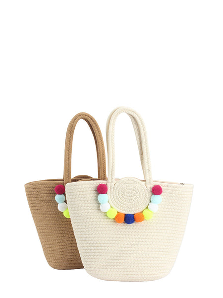 Fashion Women Pendant Shoulder Bag Ball Colorful Cotton FashionChic