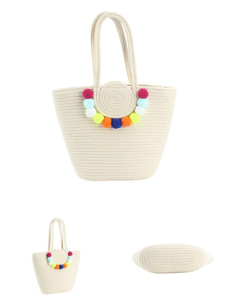 Fashion Women Pendant Shoulder Bag Ball Colorful Cotton FashionChic