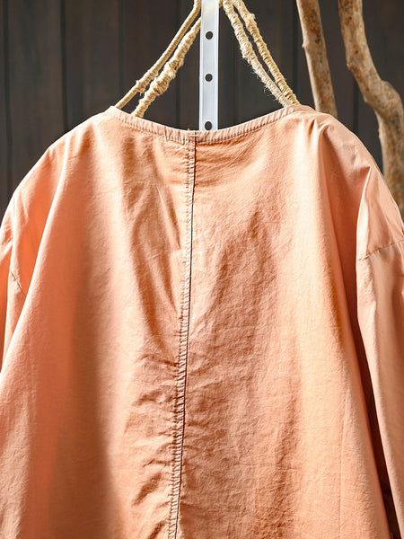 Coat O-Neck Women Color Shirt Zipper Summer Pure FashionChic