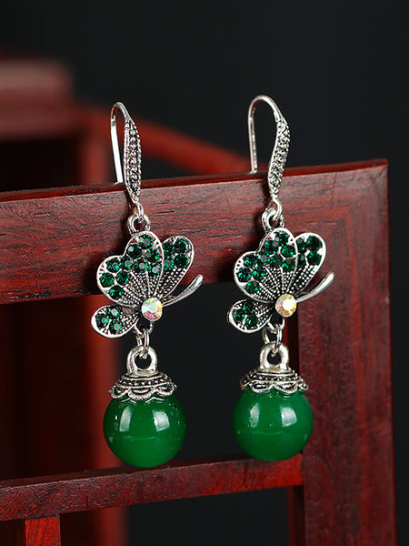 Earrings Alloy Agate Women Butterfly Vintage FashionChic