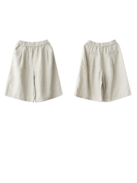 Summer Pants Pure Women 100%Linen Casual Color Fifth FashionChic