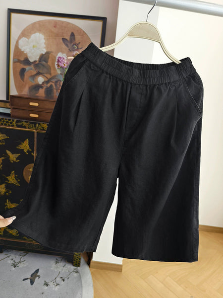 Summer Pants Pure Women 100%Linen Casual Color Fifth FashionChic