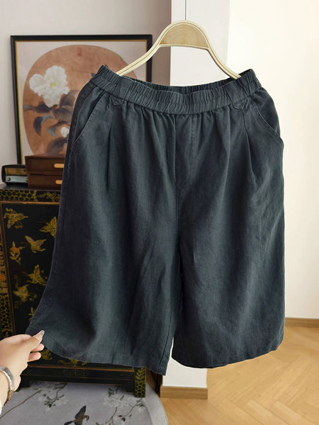 Summer Pants Pure Women 100%Linen Casual Color Fifth FashionChic