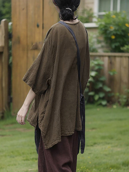 Casual Summer 100%Cotton O-Neck Pure Women Color Shirt FashionChic