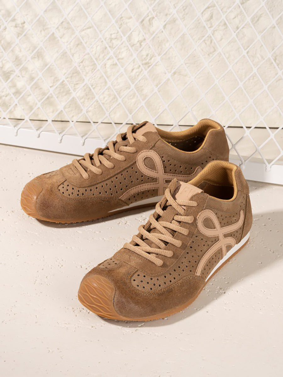 Genuine Men Sport Shoes Leather Breathable Vintage FashionChic