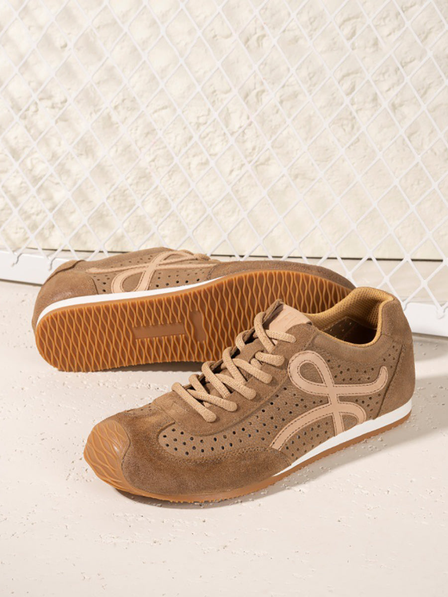 Genuine Men Sport Shoes Leather Breathable Vintage FashionChic