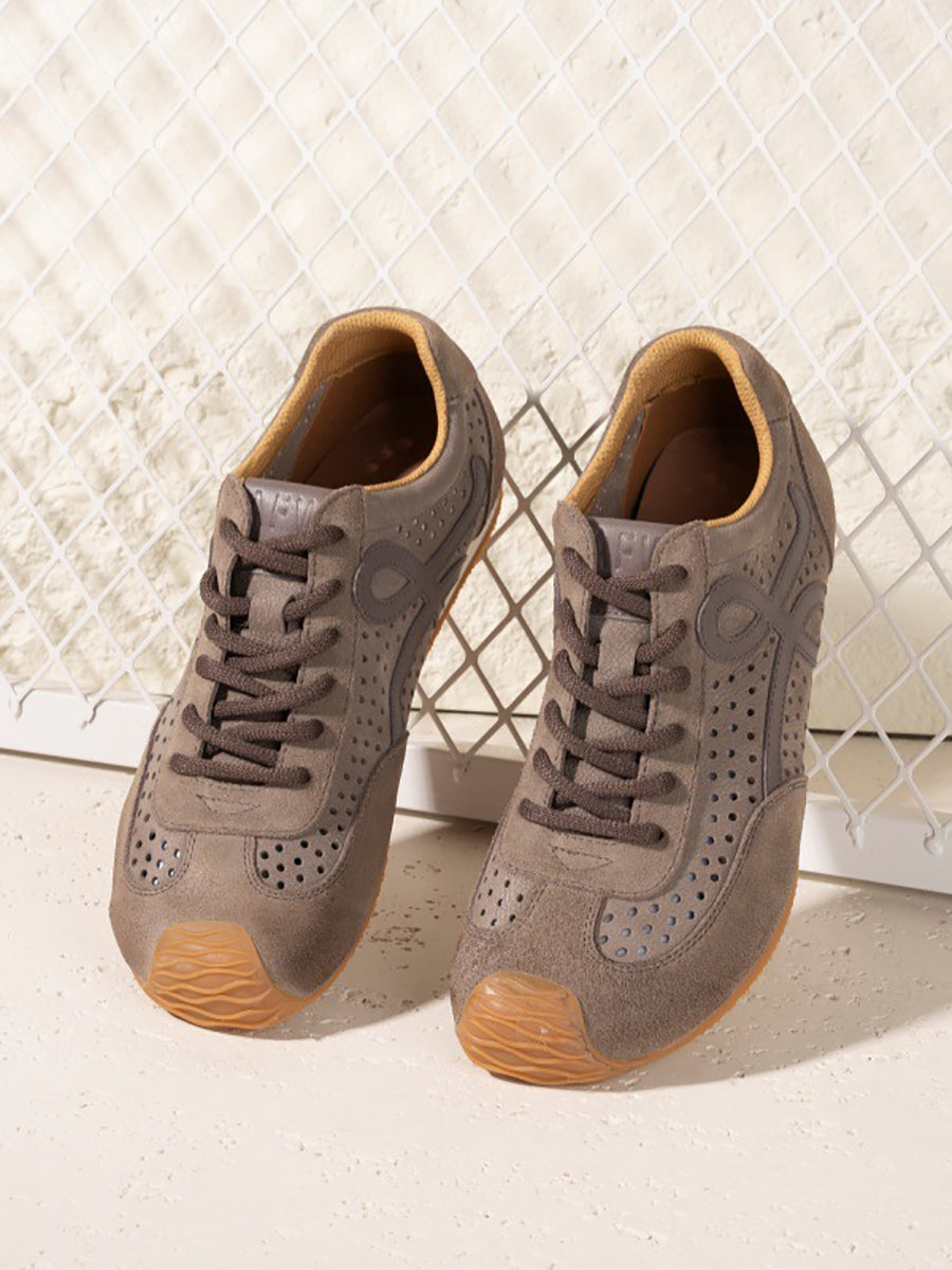 Genuine Men Sport Shoes Leather Breathable Vintage FashionChic