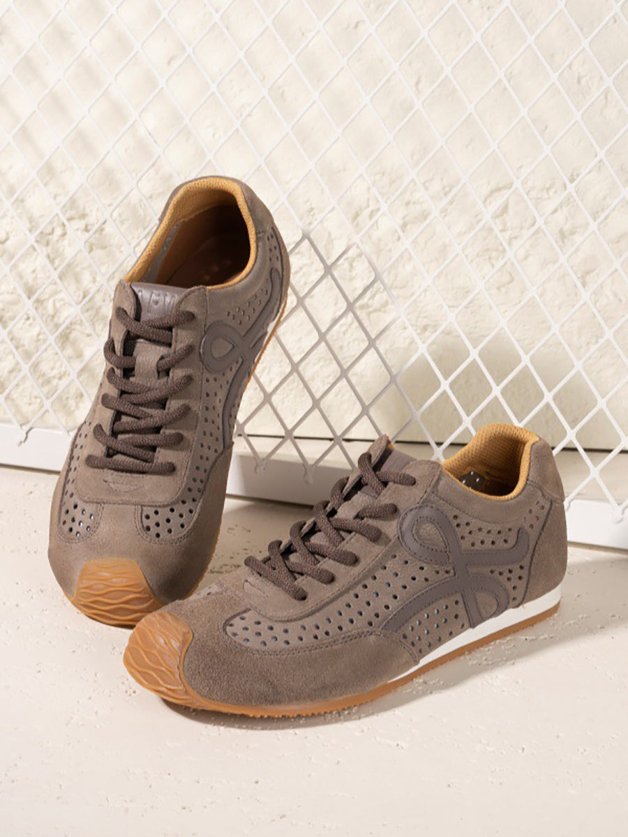 Genuine Men Sport Shoes Leather Breathable Vintage FashionChic