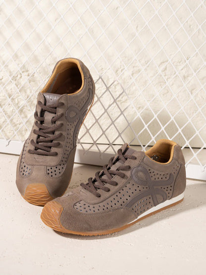 Genuine Men Sport Shoes Leather Breathable Vintage FashionChic