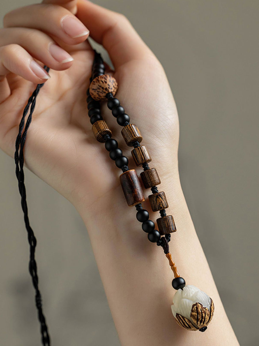 Necklace Women Bead Ethnic Wooden Bodhi FashionChic