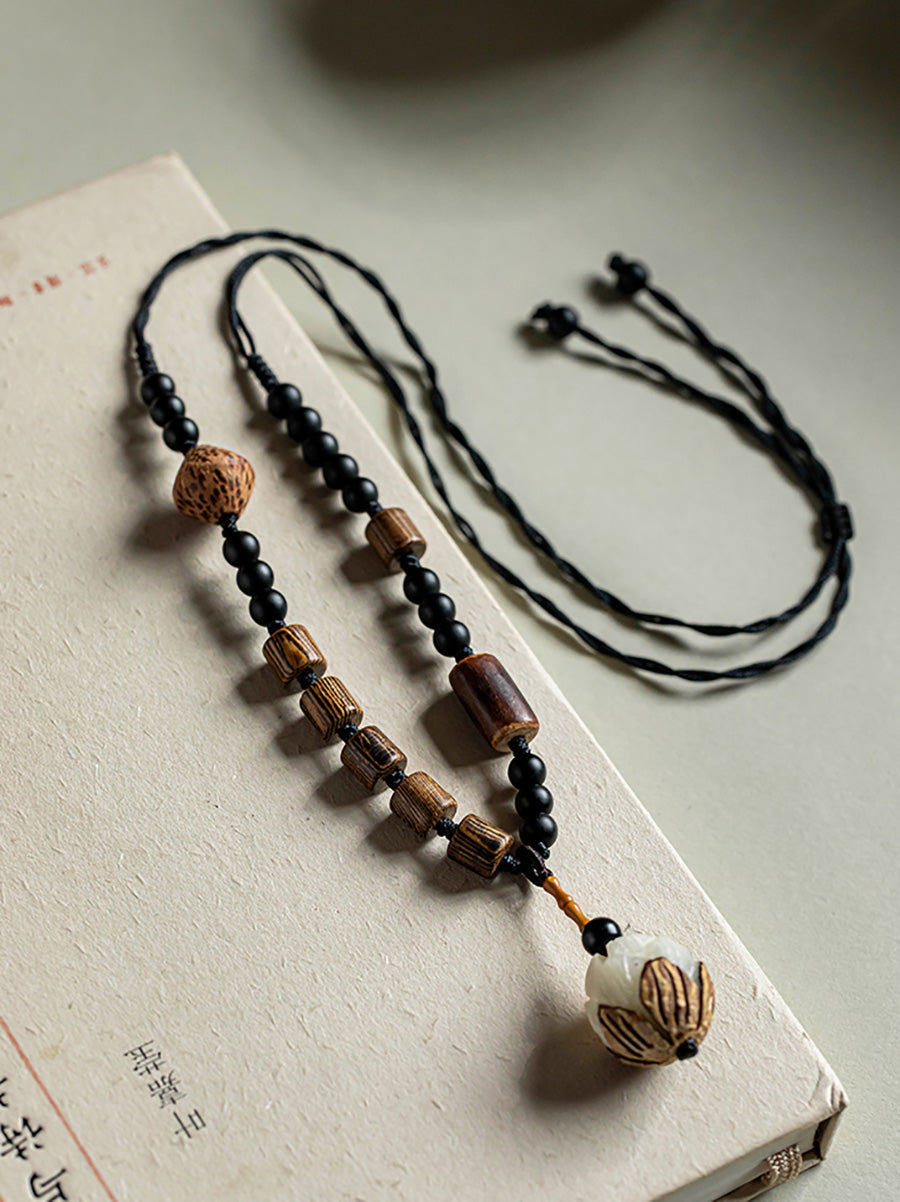 Necklace Women Bead Ethnic Wooden Bodhi FashionChic
