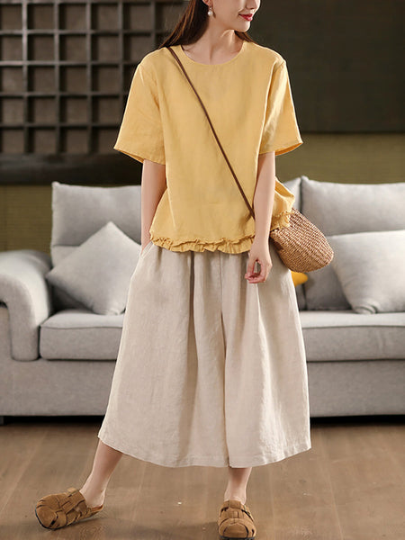 Summer Pure 100%Linen Skirt Color Women FashionChic