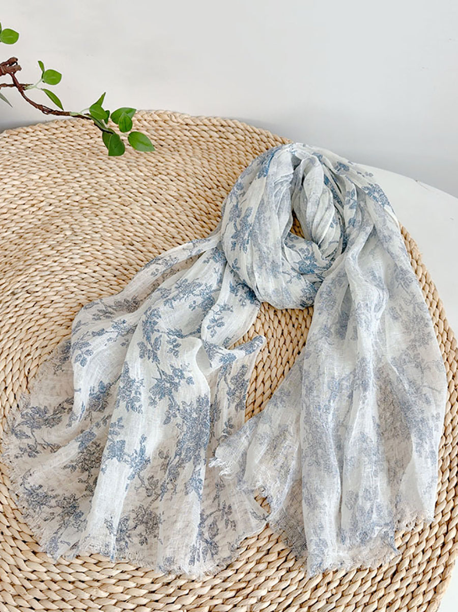 Shawl Thin Floral Artsy Scarf Summer FashionChic
