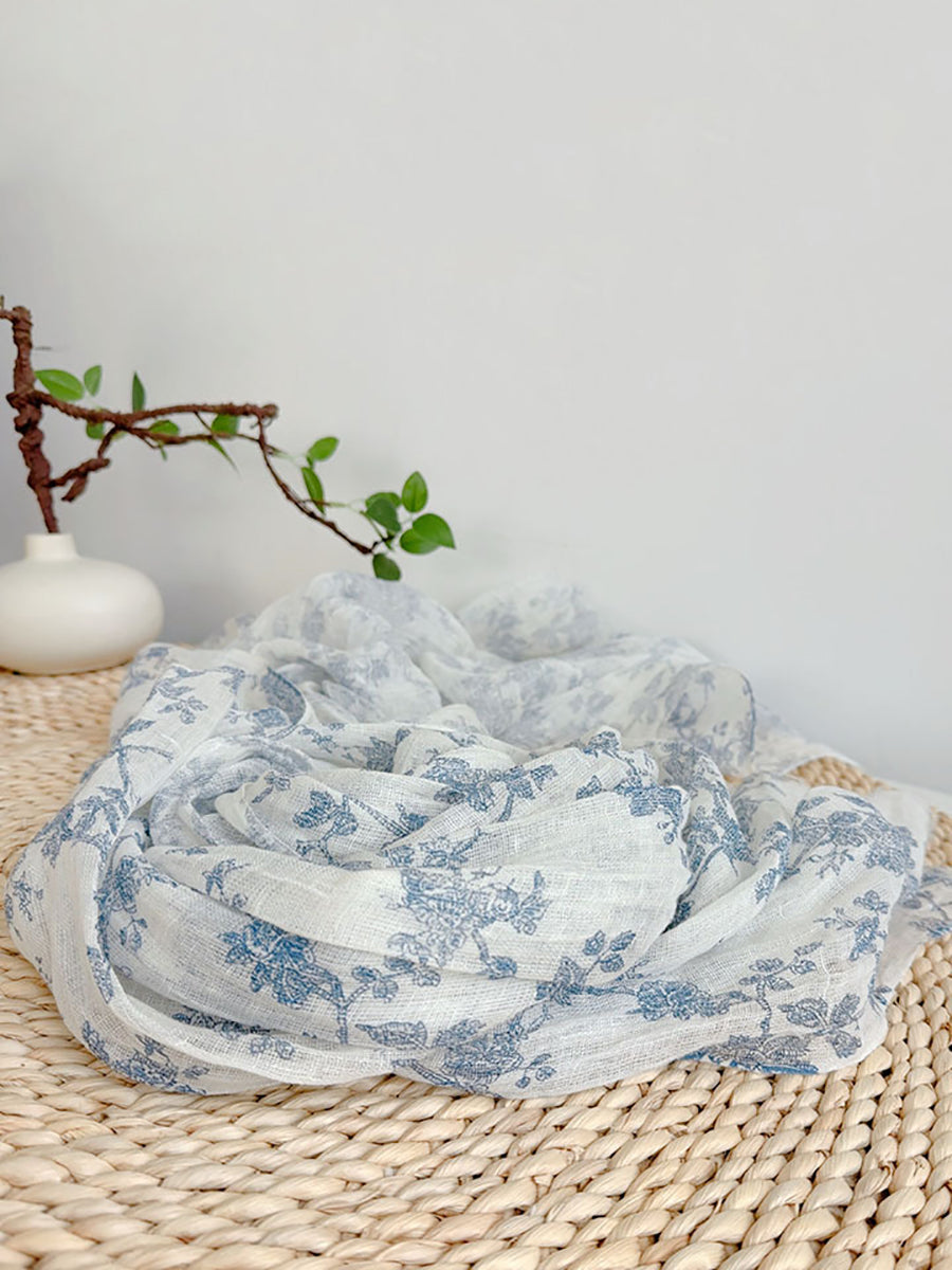 Shawl Thin Floral Artsy Scarf Summer FashionChic