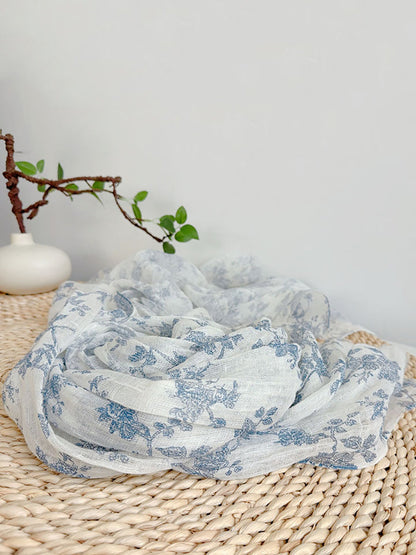 Shawl Thin Floral Artsy Scarf Summer FashionChic