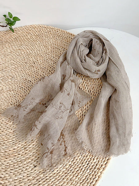 Shawl Thin Floral Artsy Scarf Summer FashionChic