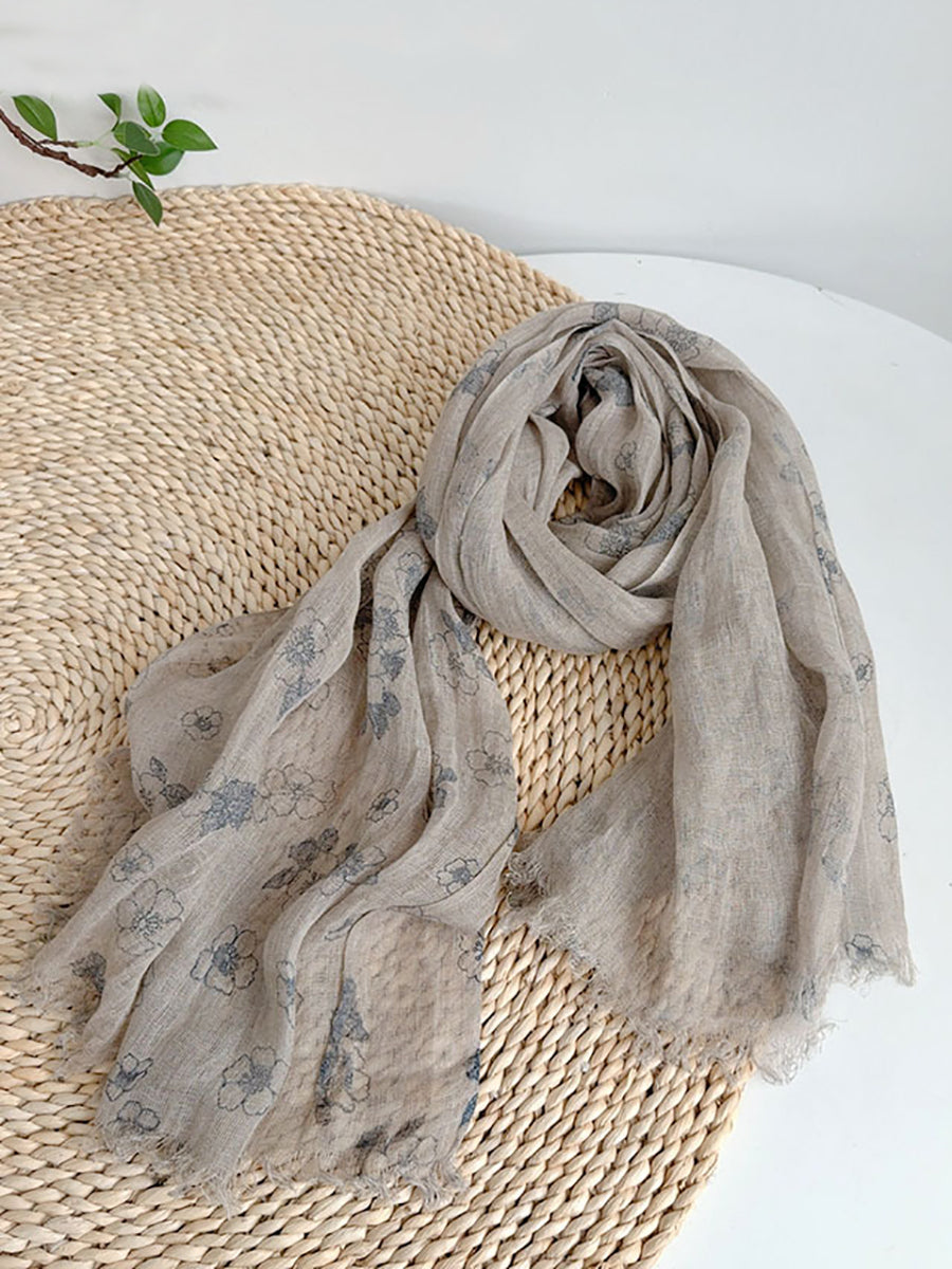 Shawl Thin Floral Artsy Scarf Summer FashionChic