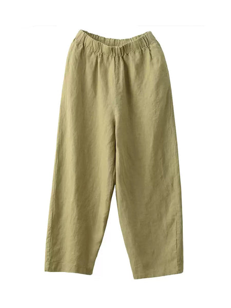 Pants 100%Hemp Casual Color Women Summer Straight Pure FashionChic