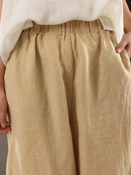 Pants 100%Hemp Casual Color Women Summer Straight Pure FashionChic