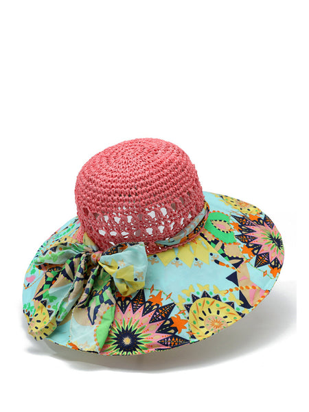 Weave Sunproof Flower Summer Hat Bohemia Women Spliced FashionChic