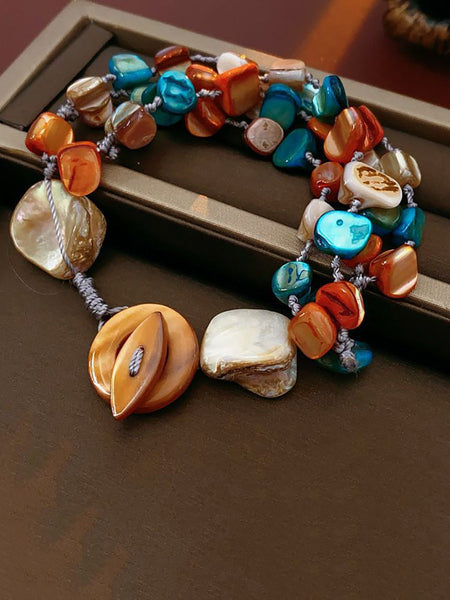 Stone Colorful Shell Necklace Bohemia Multilayer FashionChic