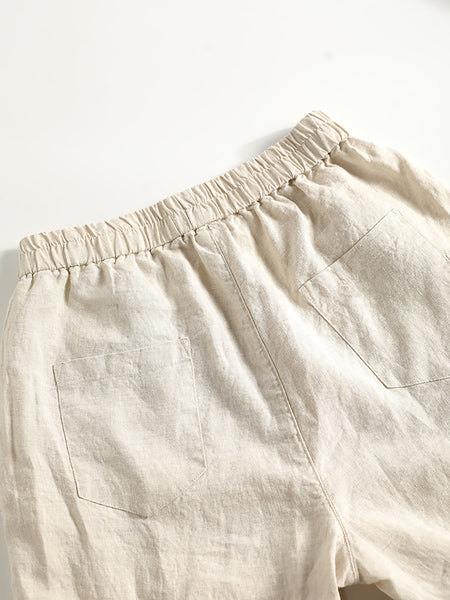 Pure Summer Harem Casual 100%Linen Pants Color Women FashionChic
