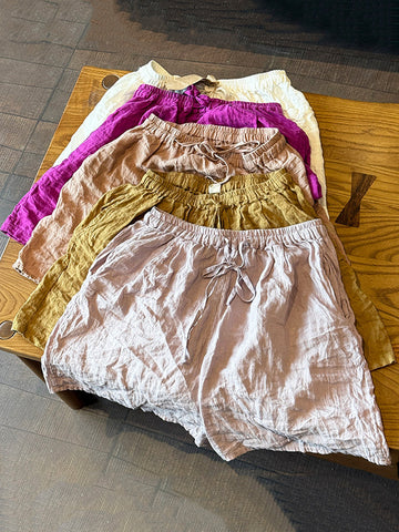 Linen Color Summer Vintage Fifth Pure Women Pants FashionChic