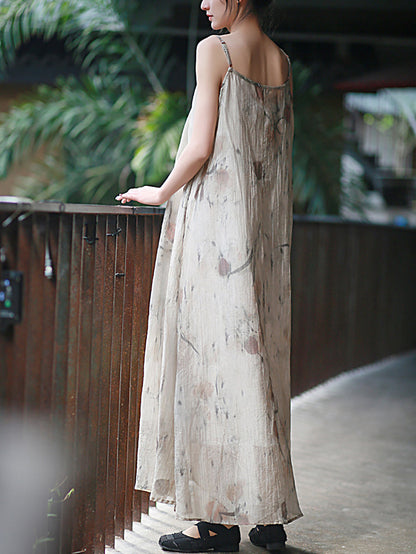 Vest Summer O-Neck Women Artsy Dress Dyeing FashionChic