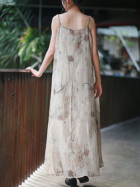 Vest Summer O-Neck Women Artsy Dress Dyeing FashionChic