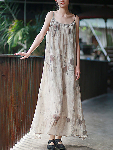 Vest Summer O-Neck Women Artsy Dress Dyeing FashionChic