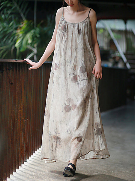 Vest Summer O-Neck Women Artsy Dress Dyeing FashionChic