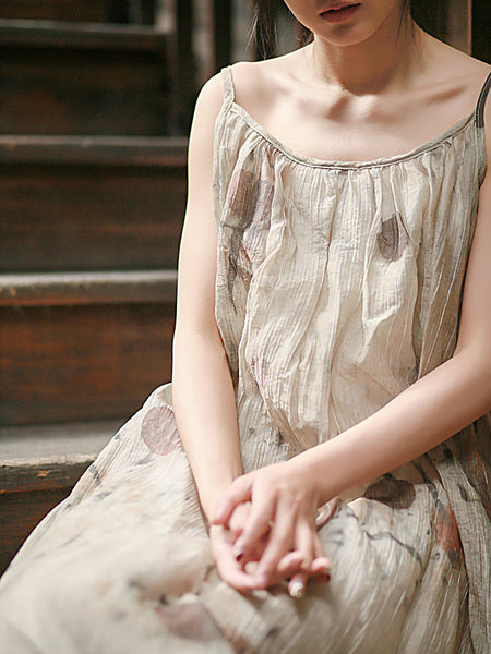 Vest Summer O-Neck Women Artsy Dress Dyeing FashionChic