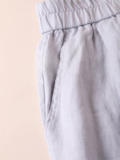 Pants Pure Straight Women 100%Linen Summer Color FashionChic