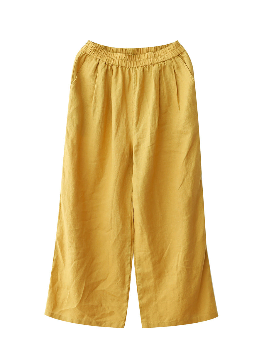 Pants Pure Straight Women 100%Linen Summer Color FashionChic