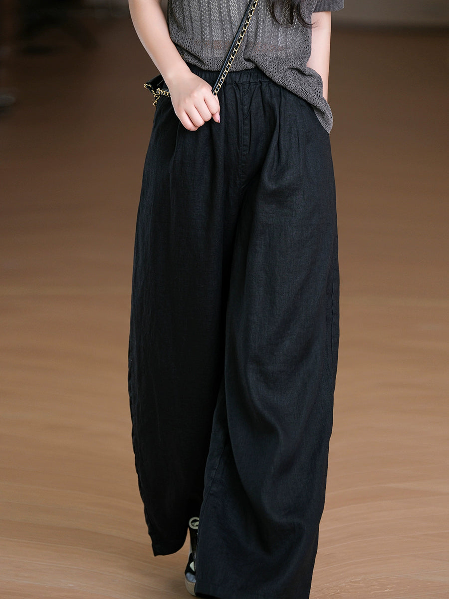 Pants Pure Straight Women 100%Linen Summer Color FashionChic
