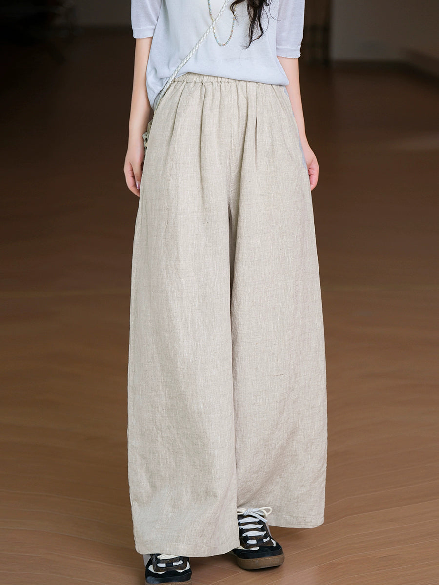 Pants Pure Straight Women 100%Linen Summer Color FashionChic