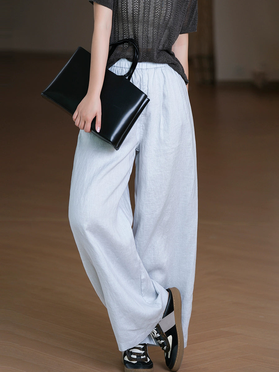 Pants Pure Straight Women 100%Linen Summer Color FashionChic