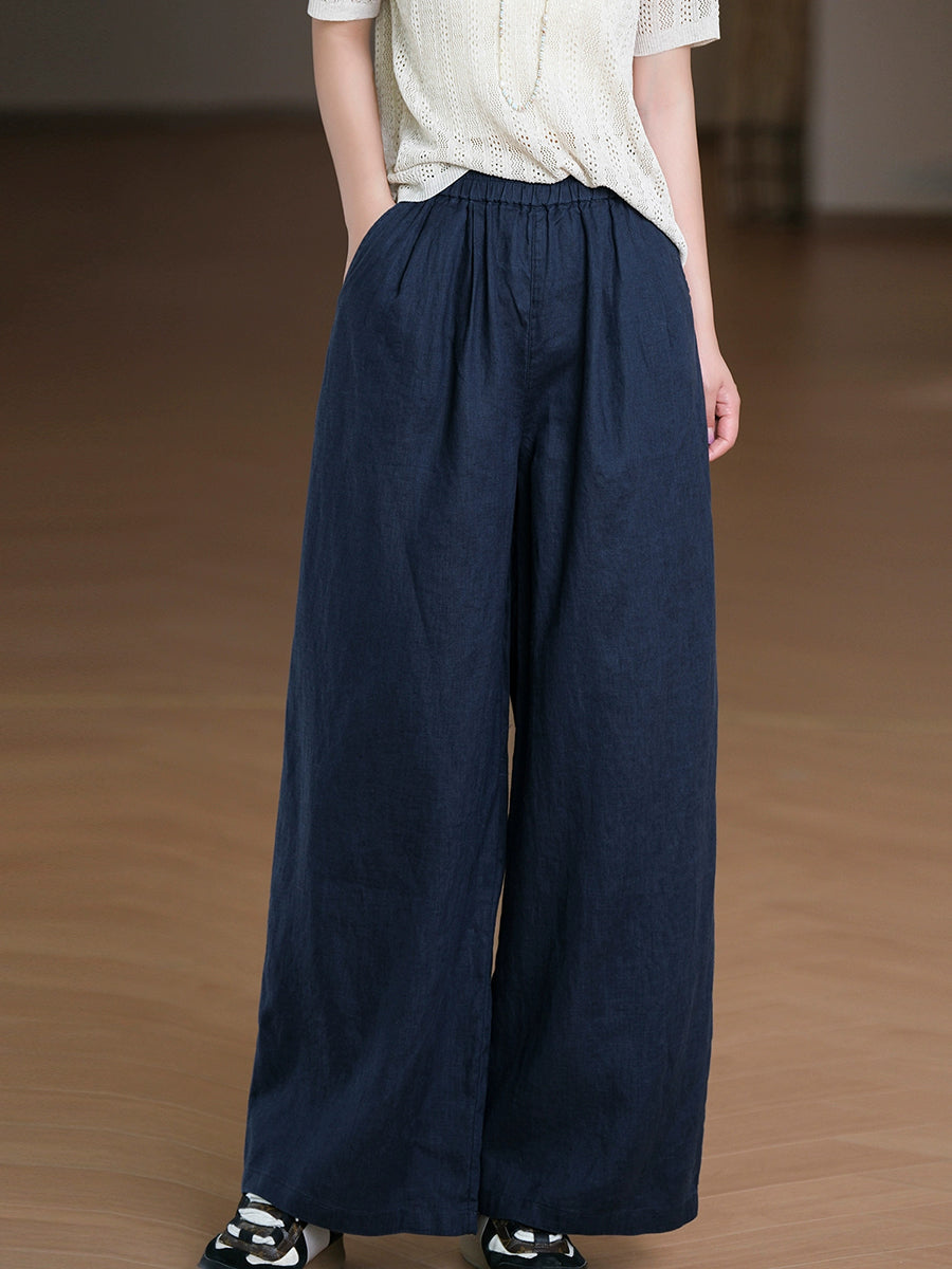 Pants Pure Straight Women 100%Linen Summer Color FashionChic