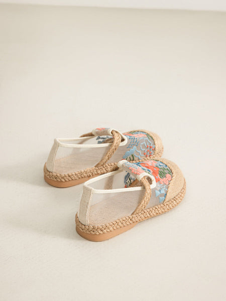 Shoes Ethnic Flower Women Linen Embroidery Summer FashionChic