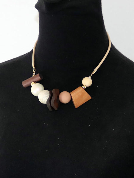 Wooden Pandent Women Geometric Artsy Necklace FashionChic
