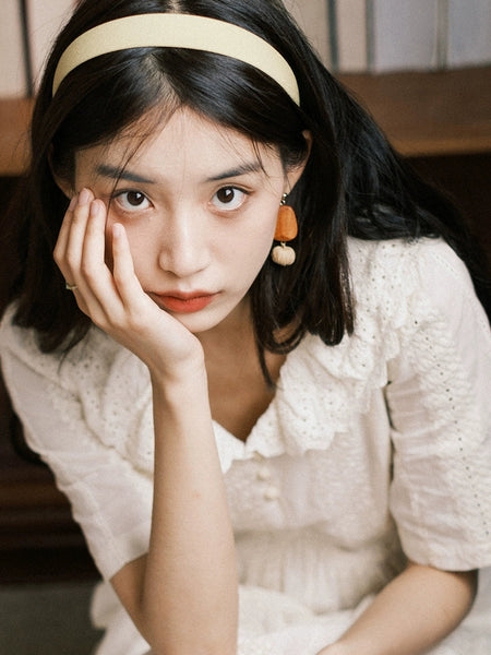 Ball Straw Women Wooden Earrings Weave Bohemia FashionChic