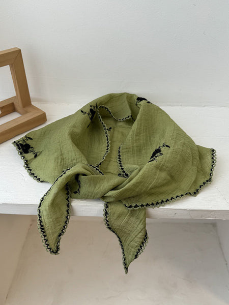 Women Embroidery Triangle Artsy Scarf Flower FashionChic