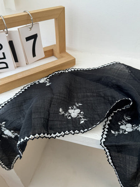 Women Embroidery Triangle Artsy Scarf Flower FashionChic