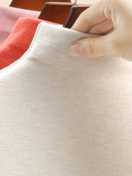 Autumn Half-Turtleneck Blouse Casual Women Warm Base FashionChic
