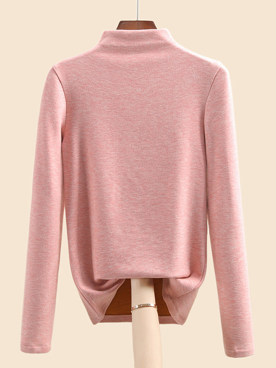 Autumn Half-Turtleneck Blouse Casual Women Warm Base FashionChic