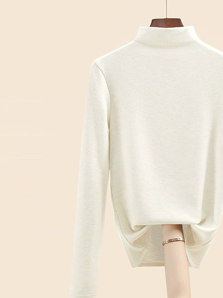 Autumn Half-Turtleneck Blouse Casual Women Warm Base FashionChic