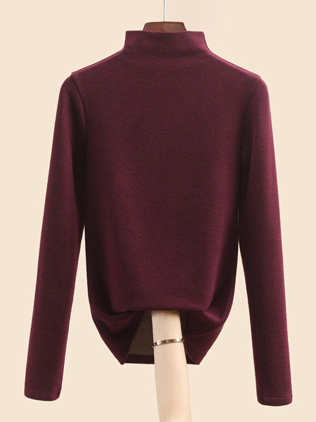 Autumn Half-Turtleneck Blouse Casual Women Warm Base FashionChic