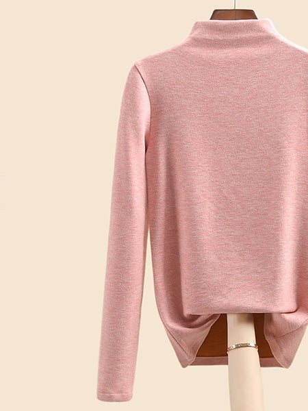 Autumn Half-Turtleneck Blouse Casual Women Warm Base FashionChic