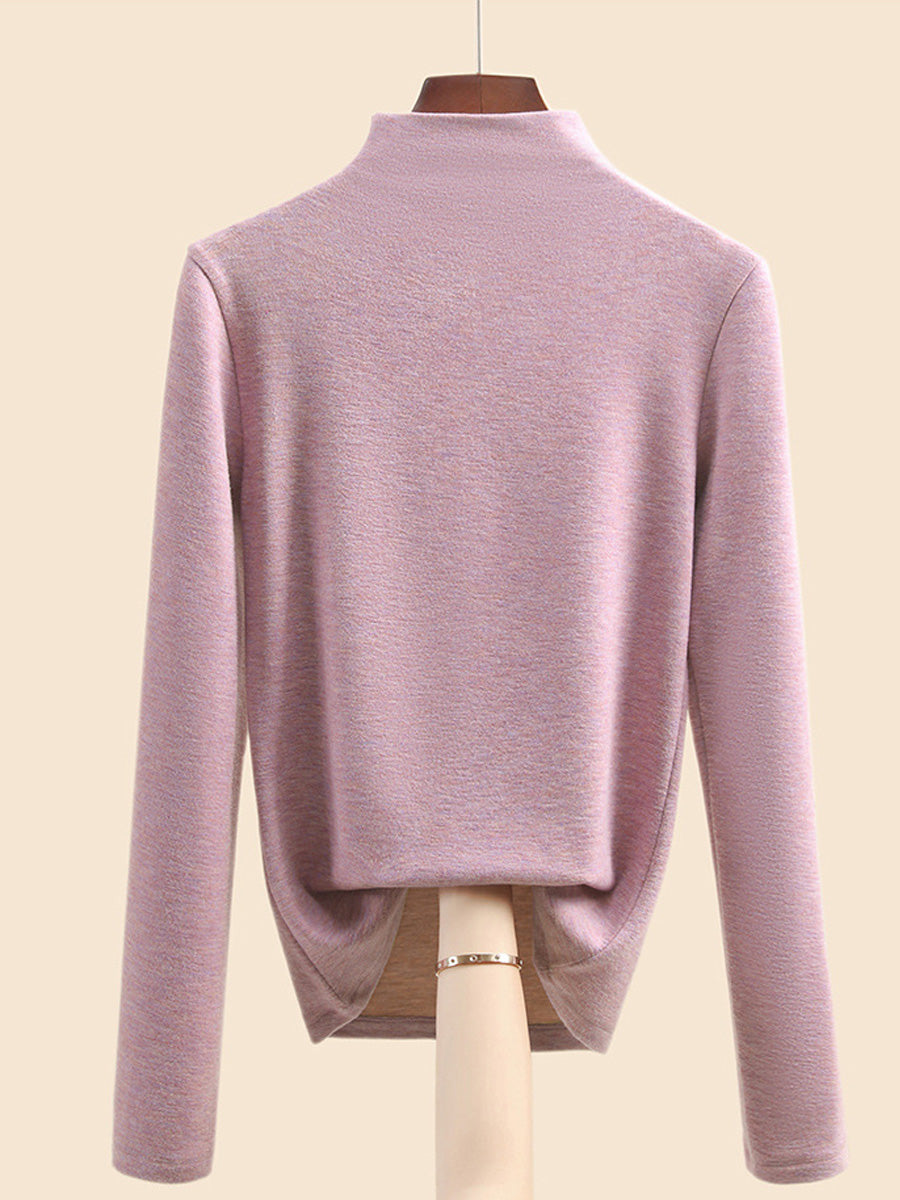 Autumn Half-Turtleneck Blouse Casual Women Warm Base FashionChic